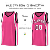 Custom Pink Black-White Ribbon Pattern Basketball Kits
