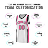 Custom White Pink-Black Ribbon Pattern Basketball Kits