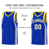 Custom Royal Gold-White Ribbon Pattern Basketball Kits
