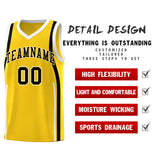 Custom Gold Black-White Ribbon Pattern Basketball Kits