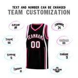 Custom Black Pink-White Ribbon Pattern Basketball Kits