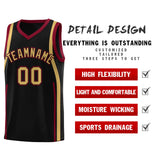 Custom Black Crimson-Old Gold Ribbon Pattern Basketball Kits