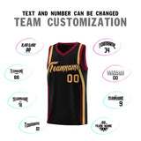 Custom Black Crimson-Old Gold Ribbon Pattern Basketball Kits