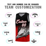 Custom Black Red Eagle Pattern Graffiti Pattern Sports Uniform Basketball Jersey