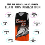 Custom Black Orange Eagle Pattern Graffiti Pattern Sports Uniform Basketball Jersey