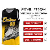 Custom Black Yellow Eagle Pattern Graffiti Pattern Sports Uniform Basketball Jersey
