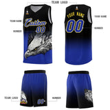 Custom Black Yellow Eagle Pattern Graffiti Pattern Sports Uniform Basketball Jersey