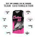 Custom Black Pink Eagle Pattern Graffiti Pattern Sports Uniform Basketball Jersey