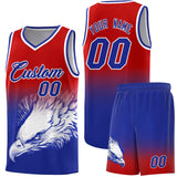 Custom Red Royal Eagle Pattern Graffiti Pattern Sports Uniform Basketball Jersey