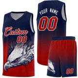 Custom Navy Red Eagle Pattern Graffiti Pattern Sports Uniform Basketball Jersey
