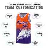 Custom Orange Purple Eagle Pattern Graffiti Pattern Sports Uniform Basketball Jersey