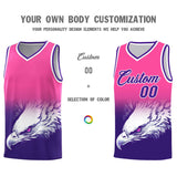 Custom Pink Purple Eagle Pattern Graffiti Pattern Sports Uniform Basketball Jersey