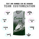 Custom Gray Green Eagle Pattern Graffiti Pattern Sports Uniform Basketball Jersey