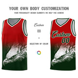 Custom Red Green Eagle Pattern Graffiti Pattern Sports Uniform Basketball Jersey