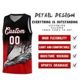 Custom Black Red Eagle Pattern Graffiti Pattern Sports Uniform Basketball Jersey