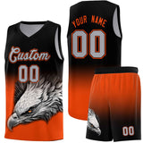 Custom Black Orange Eagle Pattern Graffiti Pattern Sports Uniform Basketball Jersey