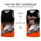 Custom Black Orange Eagle Pattern Graffiti Pattern Sports Uniform Basketball Jersey