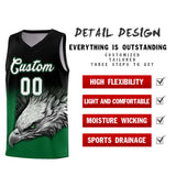 Custom Black Kelly Green Eagle Pattern Graffiti Pattern Sports Uniform Basketball Jersey