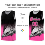Custom Black Pink Eagle Pattern Graffiti Pattern Sports Uniform Basketball Jersey