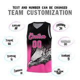 Custom Black Pink Eagle Pattern Graffiti Pattern Sports Uniform Basketball Jersey