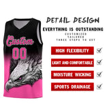 Custom Black Pink Eagle Pattern Graffiti Pattern Sports Uniform Basketball Jersey