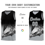 Custom Black Gray Eagle Pattern Graffiti Pattern Sports Uniform Basketball Jersey