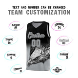 Custom Black Gray Eagle Pattern Graffiti Pattern Sports Uniform Basketball Jersey