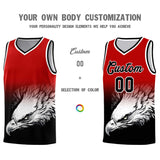 Custom Red Black Eagle Pattern Graffiti Pattern Sports Uniform Basketball Jersey