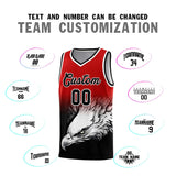 Custom Red Black Eagle Pattern Graffiti Pattern Sports Uniform Basketball Jersey