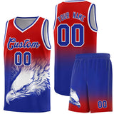 Custom Red Royal Eagle Pattern Graffiti Pattern Sports Uniform Basketball Jersey