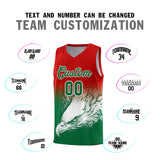 Custom Red Kelly Green Eagle Pattern Graffiti Pattern Sports Uniform Basketball Jersey