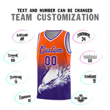 Custom Orange Purple Eagle Pattern Graffiti Pattern Sports Uniform Basketball Jersey