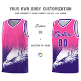 Custom Pink Purple Eagle Pattern Graffiti Pattern Sports Uniform Basketball Jersey
