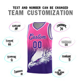 Custom Pink Purple Eagle Pattern Graffiti Pattern Sports Uniform Basketball Jersey