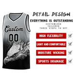Custom Gray Black Eagle Pattern Graffiti Pattern Sports Uniform Basketball Jersey