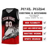 Custom Black Red Eagle Pattern Graffiti Pattern Sports Uniform Basketball Jersey