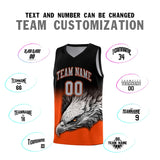Custom Black Orange Eagle Pattern Graffiti Pattern Sports Uniform Basketball Jersey