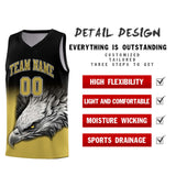 Custom Black Old Gold Eagle Pattern Graffiti Pattern Sports Uniform Basketball Jersey