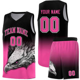 Custom Black Pink Eagle Pattern Graffiti Pattern Sports Uniform Basketball Jersey
