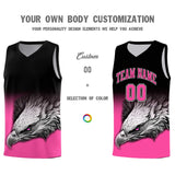 Custom Black Pink Eagle Pattern Graffiti Pattern Sports Uniform Basketball Jersey