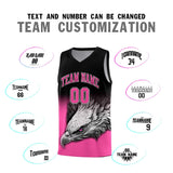Custom Black Pink Eagle Pattern Graffiti Pattern Sports Uniform Basketball Jersey