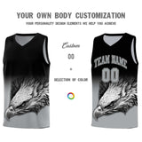 Custom Black Gray Eagle Pattern Graffiti Pattern Sports Uniform Basketball Jersey