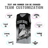 Custom Black Gray Eagle Pattern Graffiti Pattern Sports Uniform Basketball Jersey