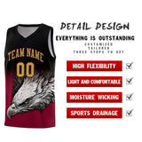 Custom Black Crimson Eagle Pattern Graffiti Pattern Sports Uniform Basketball Jersey