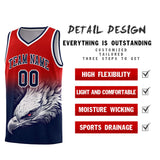 Custom Red Navy Eagle Pattern Graffiti Pattern Sports Uniform Basketball Jersey