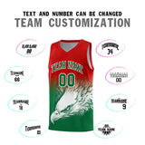 Custom Red Kelly Green Eagle Pattern Graffiti Pattern Sports Uniform Basketball Jersey