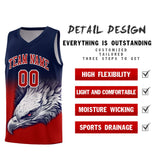 Custom Navy Red Eagle Pattern Graffiti Pattern Sports Uniform Basketball Jersey