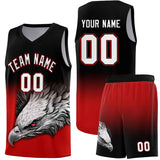 Custom Black Red Eagle Pattern Graffiti Pattern Sports Uniform Basketball Jersey