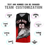Custom Black Red Eagle Pattern Graffiti Pattern Sports Uniform Basketball Jersey