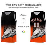 Custom Black Orange Eagle Pattern Graffiti Pattern Sports Uniform Basketball Jersey